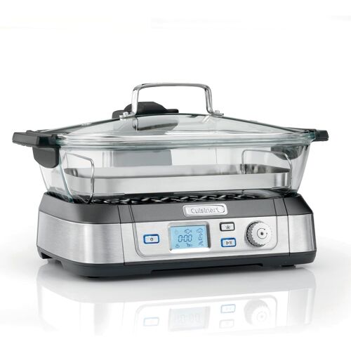 Subzonal-Cuisinart Cookfresh Cuiseur À Vapeur Professionnel En Verre - 1l D'eau, Sans Bpa, Plateau À Vapeur En Acier Inoxydable - 30 Sec De Chauffage - Affichage Numérique
