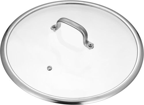 Jexnovashop-Couvercle Universel Pour Casseroles Et Poêles 33 Cm Batterie De Cuisine Couvercle Universel Couvercle De Remplacement En Verre Trempé Pour Casseroles Et Poêles Pour Poêle Wok
