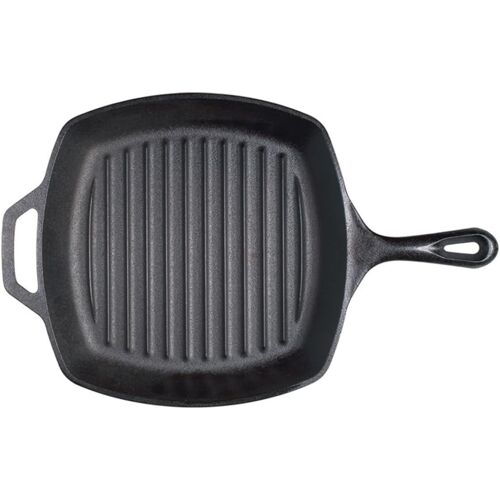 Jexnovashop-Poêle Grill Carrée En Fonte Naturelle 26cm | Sain Et Sans Pfas | Tous Feux Dont Induction, Four & Bbq | Made In Usa