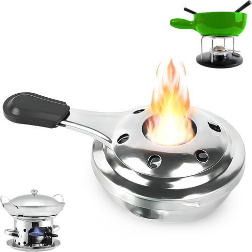 KALANKA-Brûleur à alcool à Fondue Brûleur à Fondue Brûleur à alcool en Pierre de Camping Idéal pour activités en plein air (oval)