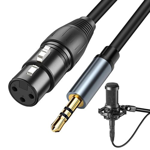 SUBZONAL-3.5 mm Câble Adaptateur XLR Jack, 1 m Cable Mâle Femelle vers Micro Prise XLR RCA Jack pour Caméscopes, Guitare, Hautparleur, Microphone, Amplifier, Carte Son