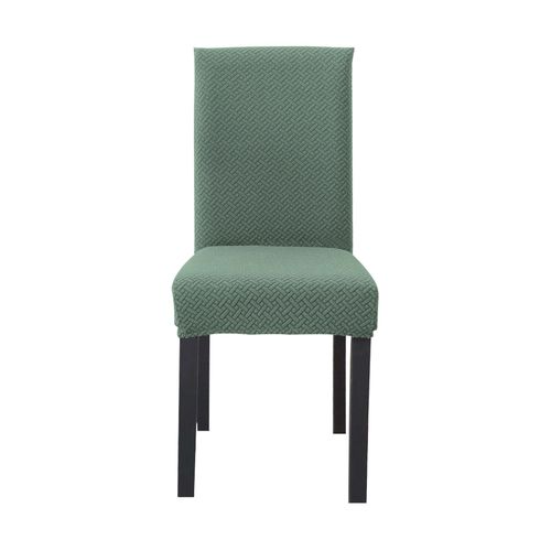 Intirilife 6x Housse Élastique Pour Chaise En Vert Clair À Motifs Avec Une Surface D'assise De 38 À 45 Cm Et Une Hauteur D'appui De 45 À 65 Cm - Idéal Pour Les Fêtes, Mariages, Hôtels Ou À La Maison