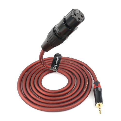 ASFASFq-Câble audio stéréo Mini Jack TRS mâle vers XLR femelle 3,5 mm pour iPhone, iPod, MP3, ordinateur, haut-parleurs, etc. - 3 m