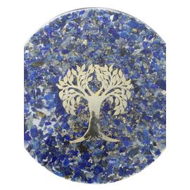 Sous Verre Orgonite Lapis Lazuli Avec Symbole Arbre De Vie