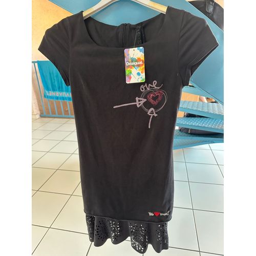 Robe Noire Desigual Taille 34 Neuve Tissus Velouté Peau De Peche