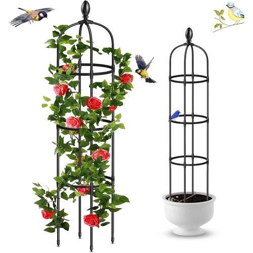 Asfasfq-Obélisque De Jardin, Tuteur Plante Grimpante, Jardin Tuteurs De Plantes, Treillis Fleur Soutien De Arche De Jardin En Forme De Tour Pour Plantes Grimpantes (Style A)