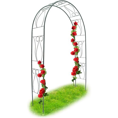 Asfasfq-Relaxdays 10018869 Arche À Rosiers Tuteur Roses Arche De Jardin Arceau Rosiers Support Plantes Grimpantes 233 X 153 X 39 Cm Vert 2,3 M