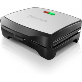 Miami Premium - Grill Électrique 3 En 1 900W, Sandwich, Gaufre Ou Grill, Plaques Anti-Adhésives Interchangeables, Voyant D'Alimentation Et De Pré-Chauffage, Inox Et Noir