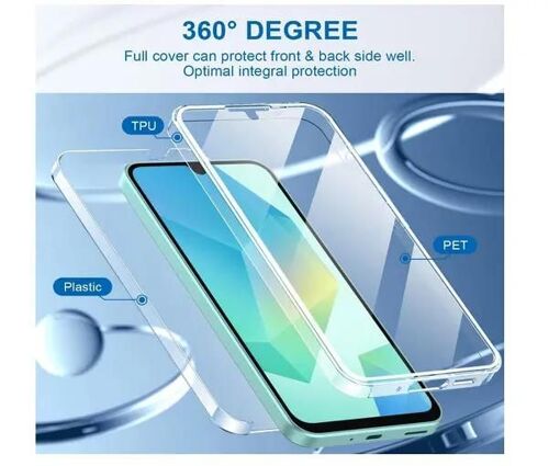 Coque Pour Samsung Galaxy A06 - Housse Etui Silicone Gel 360 Integrale + Film Ecran - Transparent