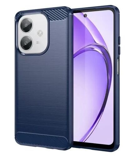 Coque Pour Oppo A40 4g Et A60 5g - Housse Etui Silicone Gel Carbone + Film Ecran - Bleu Fonce