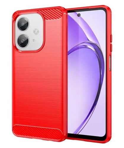 Coque pour Oppo A40 4G et A60 5G - housse etui silicone gel carbone + film ecran - ROUGE
