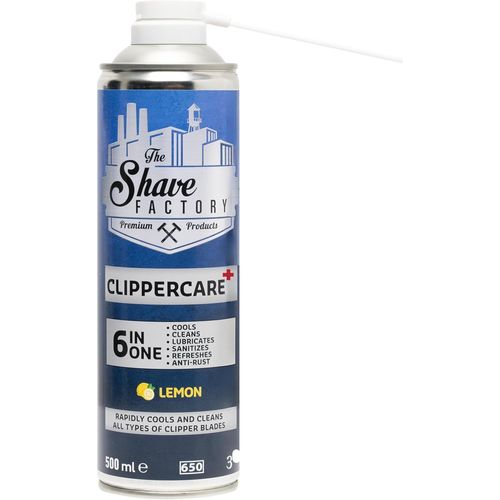 KALANKA-THE SHAVE FACTORY Clippercare ¿ Spray 6-en-1 500ml ¿ Spray d¿Entretien pour Tondeuses ¿ Rafraîchit, Nettoie & Lubrifie ¿ Nettoyant & Lubrifiant pour Lames de Tondeuses & Trimmers