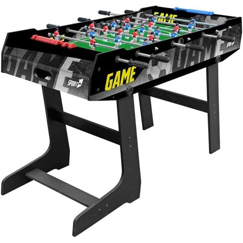 ASFASFq-Sport1 Football Peu encombrant Jeu Pliable. Baby-Foot avec Jambes, intérieur en MDF, Dimensions 121 x 61 x 85 cm. Carte de Maison avec 8 tiges passantes. Marquages et balles incluses. Utilisa
