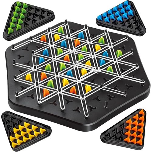 Asfasfq-Triggle Jeu Élastique, Jeu De Echec En Chaine Triangulaire, Jeu De Interactifs Stratégie Triggle, Jeux De Société Famille, Casse-Tête Jeu De Societe Pour Les De 2 À 4 Personnes