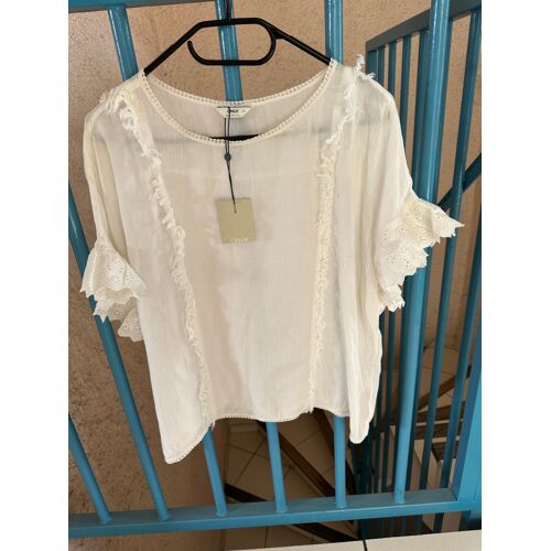 Blouse / Haut Ample Avec Dentelle Manche Et Effet Effiloché Devant Only Taille 36
