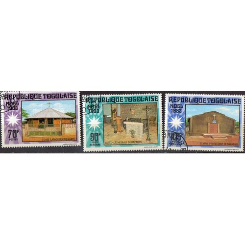 Togo Timbres Noël Et Bâtiments Religieux