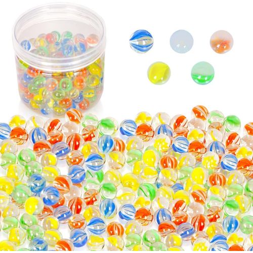 Billes de Verre,Billes de Verre Yeux de Chat colorés pour Enfants pour Jouets/Jeux/Jeux/décoration de Poissons/Plantes 200 pcs