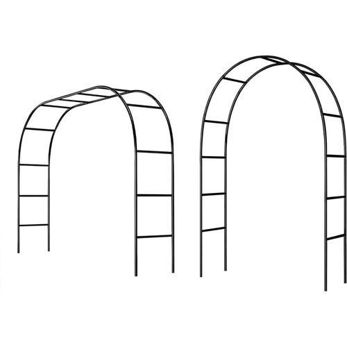 Asfasfq-Arche De Jardin, 200x180x40 Cm Métal Semi-Circulaire Arche De Jardin Pour Plantes Grimpantes, Décoration De Jardin Et Ornement Vert Résistant Aux Intempéries (Noir)
