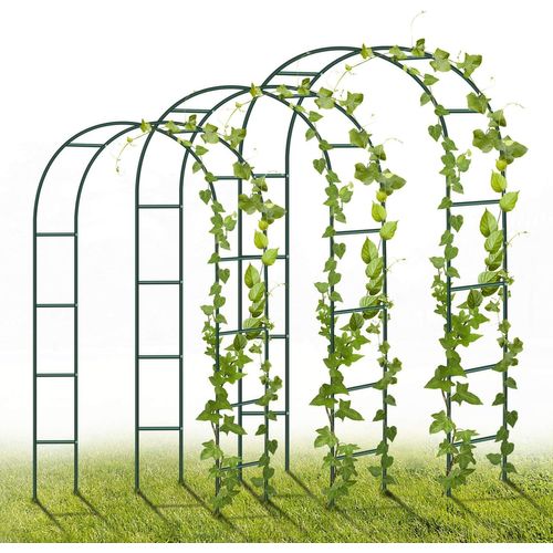 Asfasfq-Yaobluesea Arche De Jardin Metal, 3 Pièces 240 X 140 X 38cm Décoration D'arche De Jardin Avec Plantes, Fleurs Et Ballon Pour Les Anniversaires, Mariages Et Soirées Romantiques (Vert)