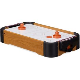 ASFASFq-Relaxdays Hockey de table Air Hockey de table Mini Hockey emporter accessoires lxP: 56 x 31 cm, brun
