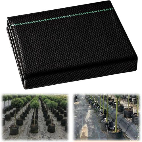 Asfasfq-Zuxbolf Toile De Paillage 1 X 20m, Geotextile De Paillage Contre Les Mauvais Herbes Bâche Anti-Mauvaises Herbes Bache Noire Agricole Geotextile Anti Repouss, Stabilisé Aux Uv, Pour Jardin Pot