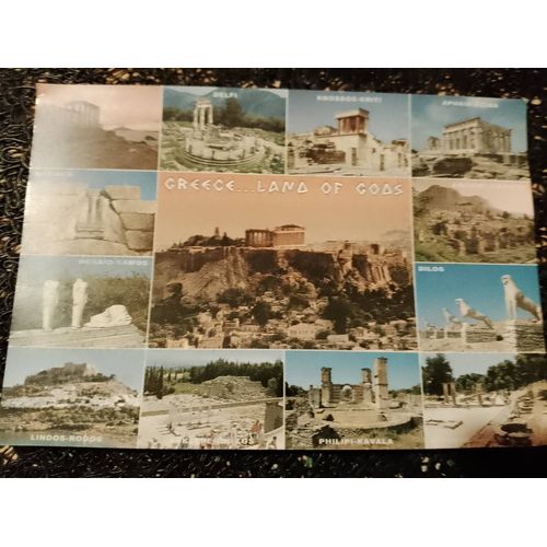 Carte Postale Colorée "Greece...Land Of Gods"Vintage Années 90.