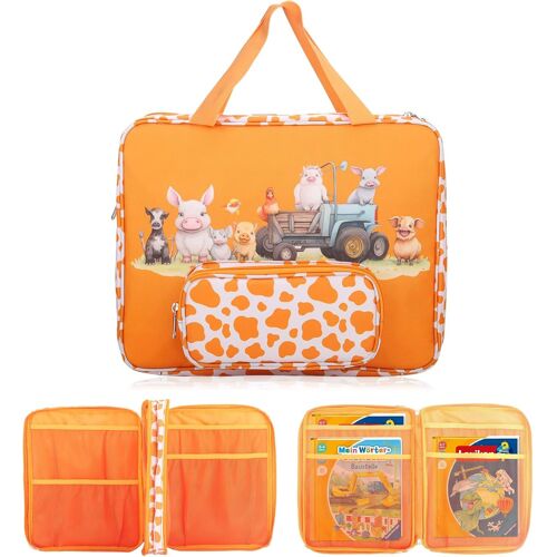 Double Poche Tiptoi Plus Pour Livres,Stylos,Câbles Et Accessoires-Espace Pour 5 À 10 Kits De Démarrage-Organiseur De Étuis De Protection-Tablette Pour Enfants