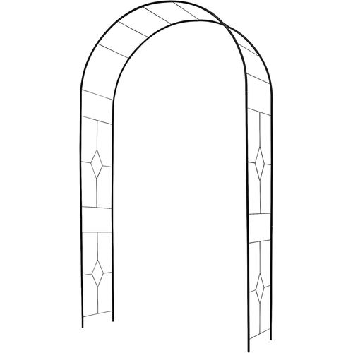 Asfasfq-Arche De Jardin Vitrail En Tube Rond De 16 Mm - 130x40x250 Cm - Noir - Made In France