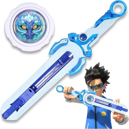 KALANKA-INFINITY NADO Toupie pour Enfants Jouets métalliques garçons, Battle Tops toupie Launcher, Spinning Tops à partir de 5 6 7 8 9 10 11 12 Ans Garcon Fille Cadeau, Mini Sword Fury Wave Dragon