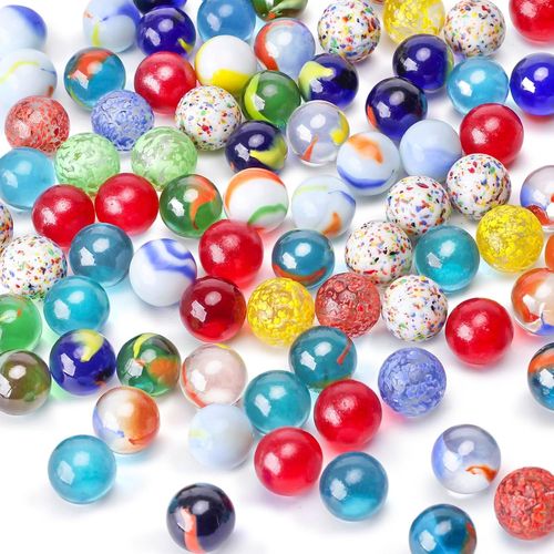 KALANKA-Hakacc Lot de 80 petites billes en verre pour enfants - Multicolore - Pour machine à jouer - Décoration végétale - 16mm