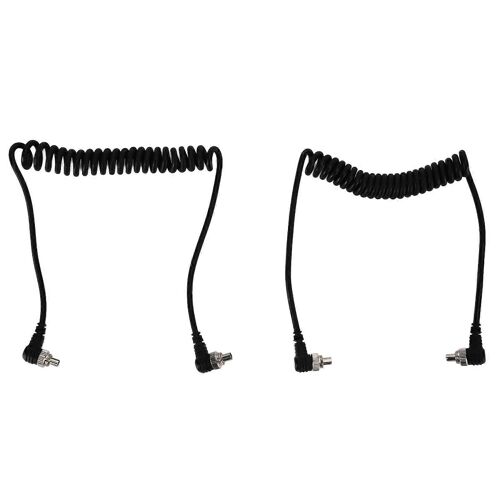2 pcs appareil photo flash câble de synchronisation PC mâle à mâle Speedlite câble à ressort type universel pour vidéo de studio