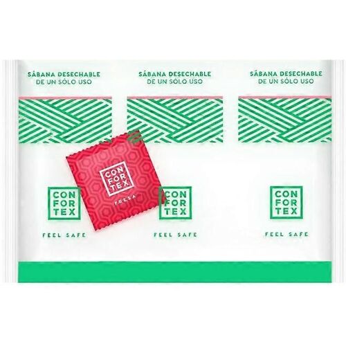 Confortex - Draps Hygiéniques Jetables,Sac Individuel + Préservatif Fraise 