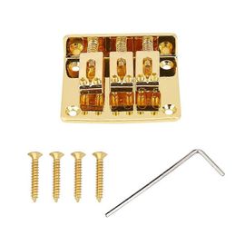 Pièces De Rechange Durables De Chevalet De Guitare Fixe À 3 Cordes Pour Guitares Électriques Cigarbox (Or)