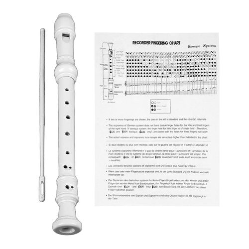 8 Trous Flûte À Bec Légère Portable Descant Flauta Flûte À Bec Abs Clarinette Pour Les Étudiants Enfants Blanc