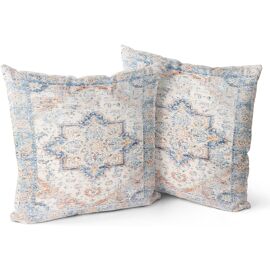 KALANKA-Lot de 2 Housses de Coussin Boho, Motif Antique et Vintage de Coquillages, Motif Double Face - 50x50 cm Housses de Coussin moelleuses pour canapé de Jardin, canapé, lit