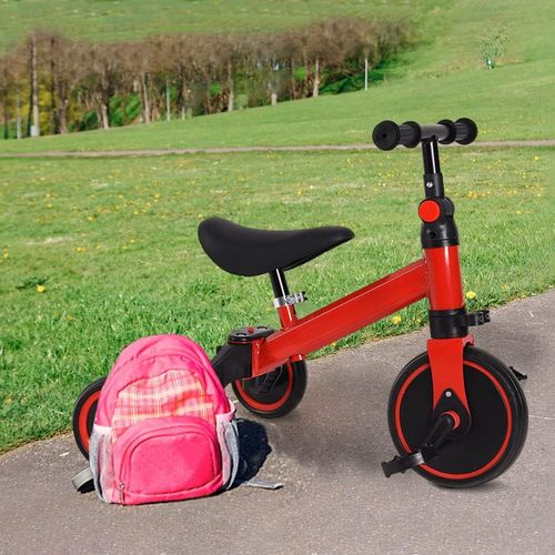 Ksfal-Tricycle 2en1,Outdoor Draisienne 3 Roues Bébé Verte-Enfant 18 Mois Et Plus-Pour L'équilibre,La Coordination Et La Motricité-Siège Ergonomique&réglable-2-En-1 (Rouge)