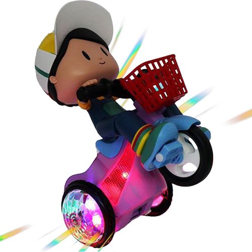Ksfal-Stunt Tricycle Toy¿Jeu De Dessin Animé Pour Le Plaisir De Conduire,Avec Musique Et Fonction De Rotation Cool À 360 ° Pour Les Tout-Petits Et Les D'âge Préscolaire À La Maison,L'école,Les