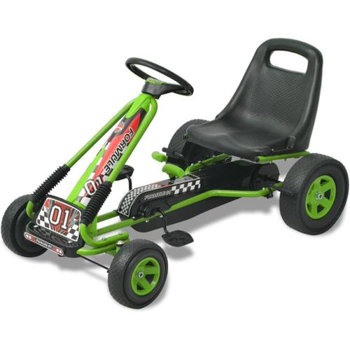 Ksfal-Kart À Pédale Avec Siège Ajustable Vert Pour Enfants Véhicule Jouet