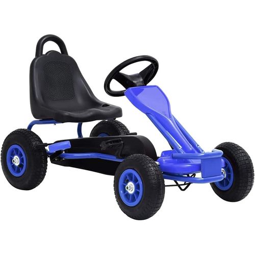 Ksfal-Kart À Pédales Avec Pneus Bleu Avec Frein À Main Pour Enfants Voiture