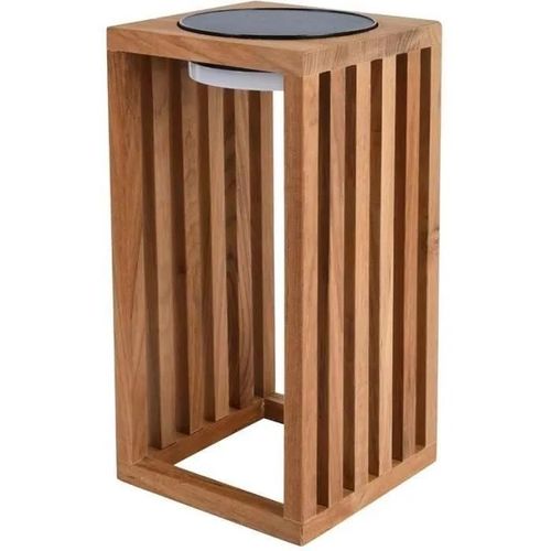 Lanterne Solaire Décorative Chennai Bois Clair Bois Naturel H30cm