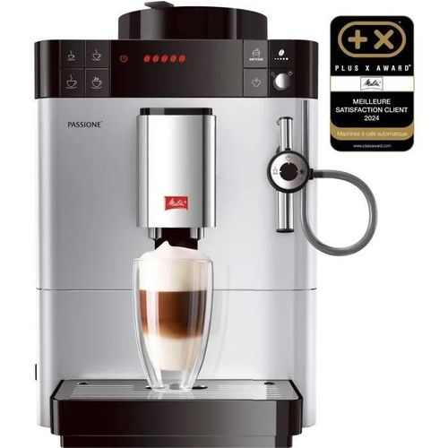 Melitta CAFFEO Passione - Machine à café automatique avec buse vapeur Cappuccino - 15 bar - argent