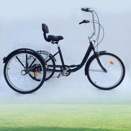 KSFAL-Tricycle De 24 Pouces Pour Adultes,Tricycle Adulte 6 Vitesses,Tricycle À 3 Roues,Vélo Pour Personnes Âgées,Tricycle Shopping Avec Panier