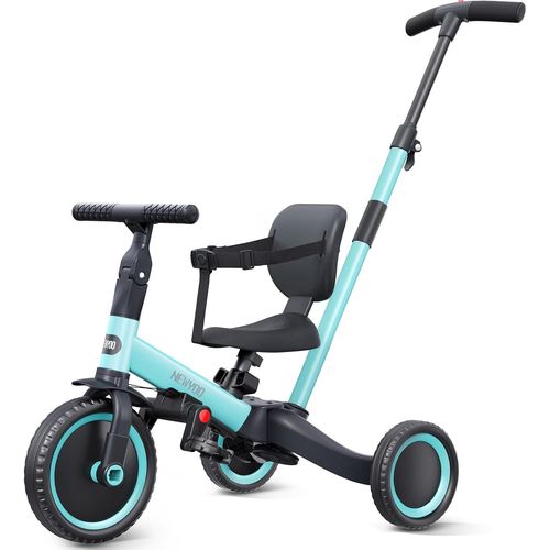 Ksfal-Tricycle Draisienne 5 En 1,Tricycle De 1 À 3 Ans,Tricycle Pour Enfants Avec Barre De Poussée,Vélo Pour Enfants,Draisiennes,Guidon,Barres De Sécurité,Tr007,Bleu