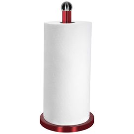 Porte Rouleaux Essuie Tout Effet Métallisé Avec Base Lourde Stable Cheffinger Rouge