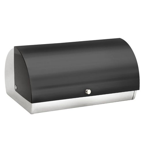 Boîte À Pain En Inox 38.5x28x18.5cm Avec Couvercle À Rabat Cheffinger Noir / Argent