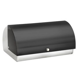 Boîte À Pain En Inox 38.5x28x18.5cm Avec Couvercle À Rabat Cheffinger Noir / Argent