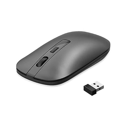 Souris sans fil silencieuse, souris d'ordinateur portables minces 2,4 G avec récepteur USB, souris optique mobile moins bruyante (noir)