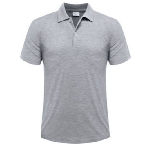 Polo Homme Manches Courtes Gris – 100% Coton Peigné – Maille Piquée – Xs Au 5xl