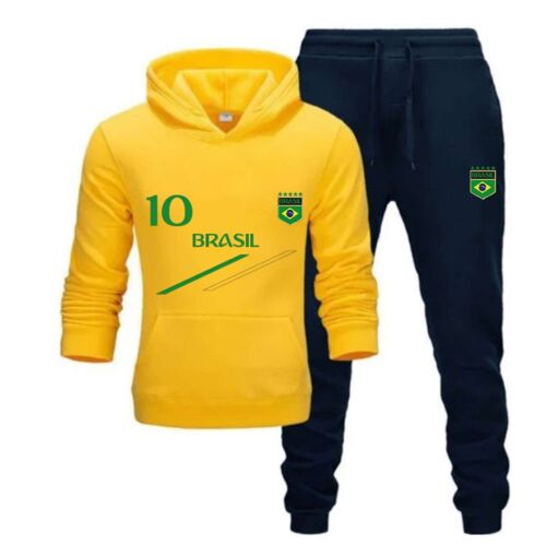 Jogging Homme Brésil Jaune En Coton (Taille L,Couleur Jaune)