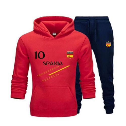 Jogging Survêtement Foot Espagne Enfant (Taille 7/8 Ans,Couleur Rouge)